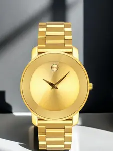 Men's Business Fashion Round Dial Quartz Watch, Simple Vintage Style Wristwatch, Modern Classic Stainless Steel Watch for Men with Box
