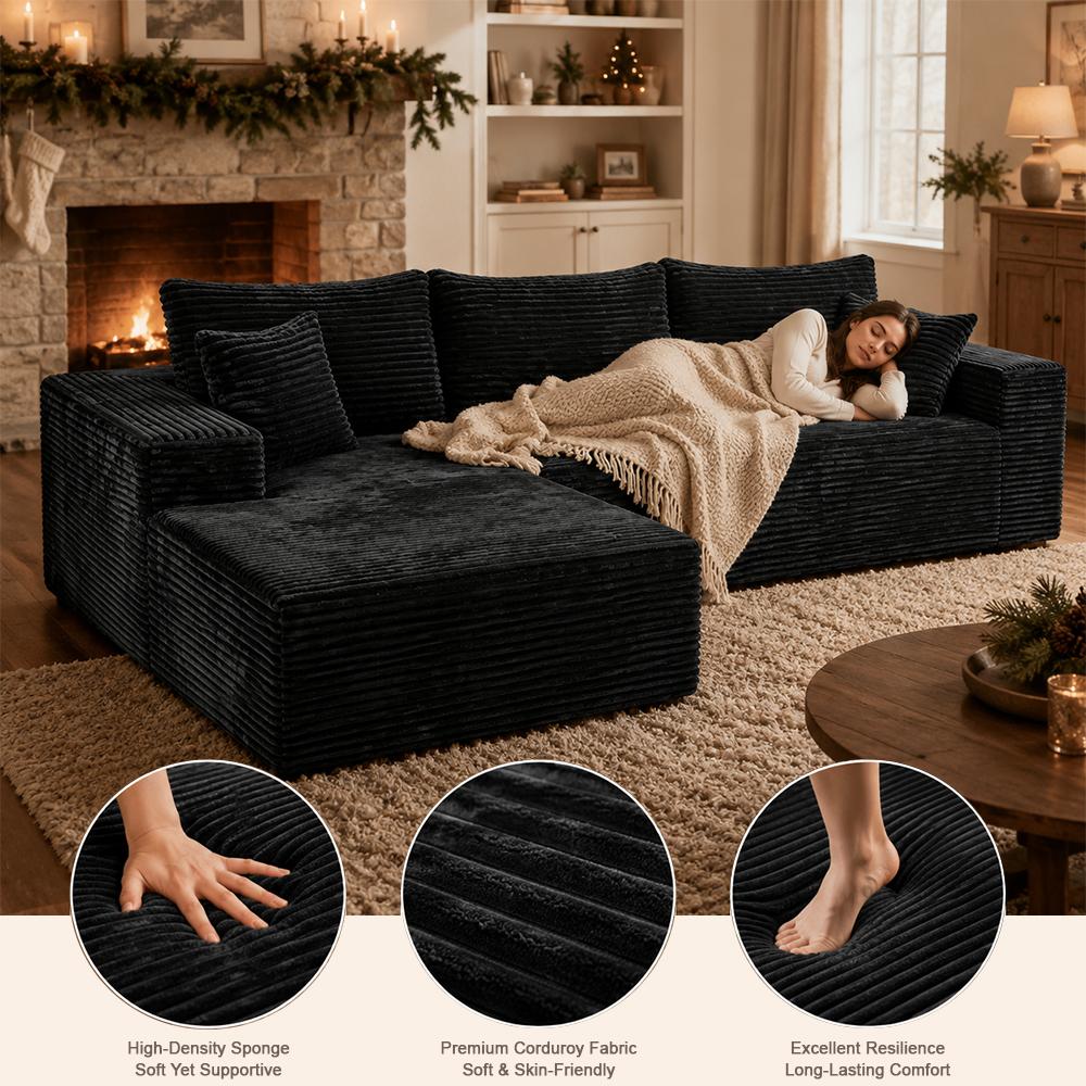 DIGWAC Modern Modular L-Shaped Recliner Sectional Upholstered Sofa - Sturdy Upgraded Independent Pocket Spring Base, Soft Corduroy Fabric, Layered Memory Sponge Padding, Deep Seat Living Room Couch, No Assembly Needed, Ships in 2 Packages DIGWAC Modern Modular L-Shaped Recliner Sectional Upholstered Sofa - Sturdy Upgraded Independent Pocket Spring Base, Soft Corduroy Fabric, Layered Memory Sponge Padding, Deep Seat Living Room Couch, No Assembly Needed, Ships in 2 Packages