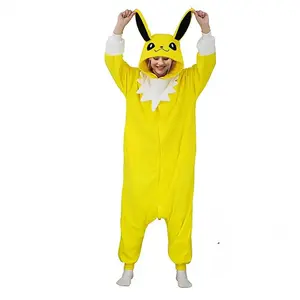 Adult Anime Character Kigurumi Onesie - Snorlax, Mewtwo, Cat, Eevee Cosplay Costume, Halloween Loungewear Pajama Set Nightwear