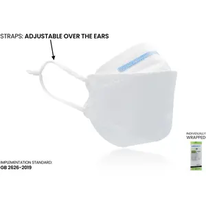Kids KN95 3D Mask | Individually Wrapped, Elastic Ear Loops - Bag of 10