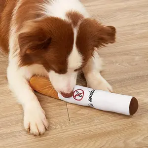 Simulation Cigarette Shaped Pet Sound Toy with Squeaking Sound, Bite Resistant Stuffed Animal Plushie, Valentine's Day Gift