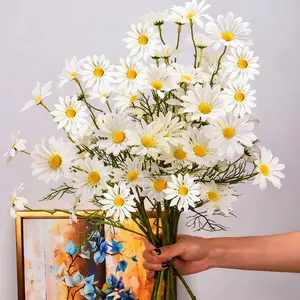 Artificial Flowers, 12 pcs Silk Daisy, Artificial Gerber Daisy for Home Decoration, Fake Wildflowers Spring Flowers for Wedding Decoration