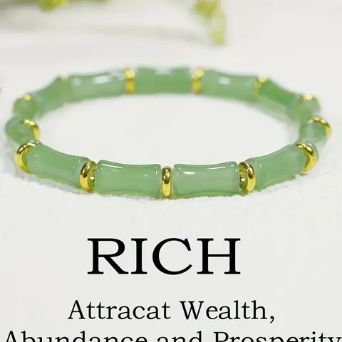 1pc Women's Chinese Style Bamboo Knot Luck Jewelry Lucky Bracelet Design with Artificial Crystal Beads, Perfect for Lunar New Year Gift, Daily Wear, All-Year Accessory