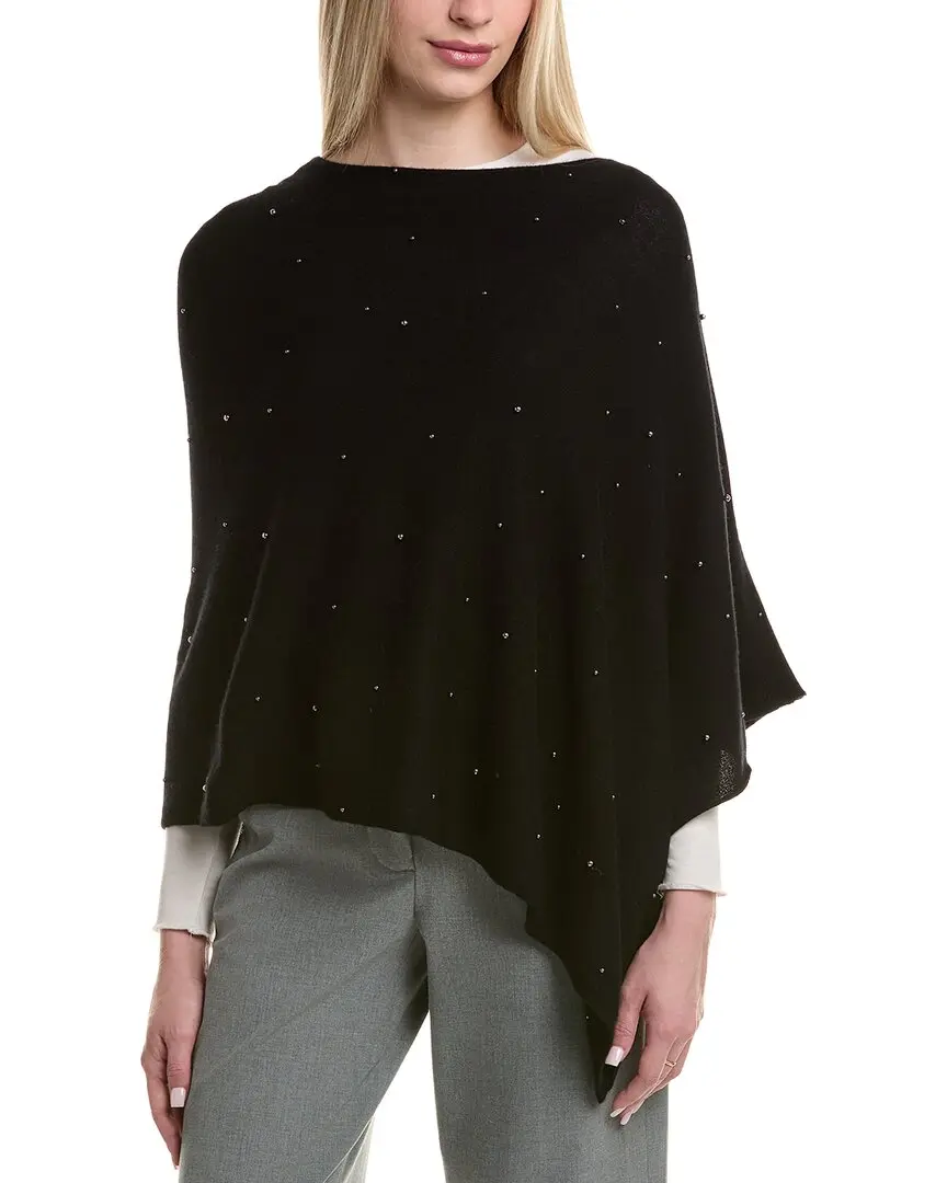 sofiacashmere Jersey Wool & Cashmere-Blend Poncho