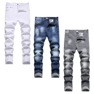 JUNBAOSS Men's 1-3 Pack Slim Fit Stretch Jeans Colored Skinny Jeans for Men, Distressed Straight Leg Casual Fashion Comfort Flex Waist Denim Pants, Menswear Classic Street Style Cotton Fabric Jean Natural Hipster Personalized Stylish Streetwear Jeans