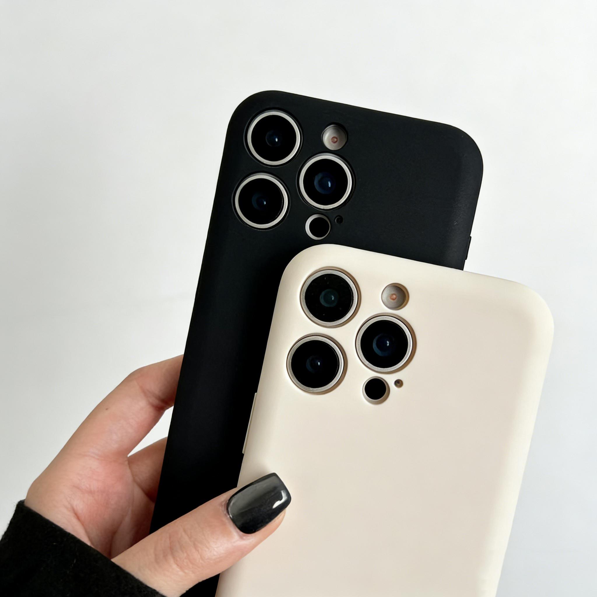 【Two-Pack】For iPhone 11-17 Pro Max Plus AIR Phone Case, Hidden Built-in Card Slot Design, Hidden Camera Protection, Hollow Heat Dissipation & Shockproof Anti-Fall, Minimalist Design，Black