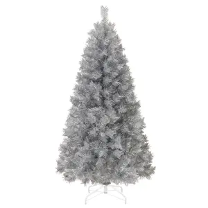 COSTWAY - Artificial Xmas Tree with Branch Tips and Warm White LED Lights-5FT