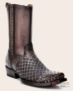 CUADRA SHORT BOOT SILLERO OVER LIGHT NEGRO NARROW SQUARE TOE CU498