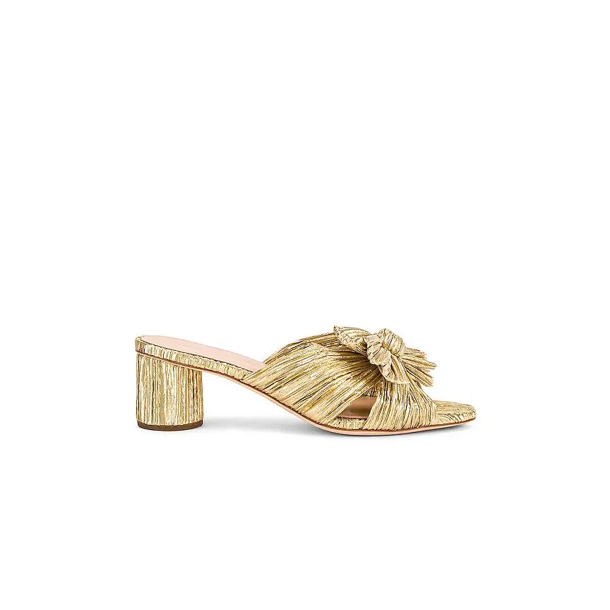 Loeffler Randall Emilia Pleated Knot Mule in Gold
