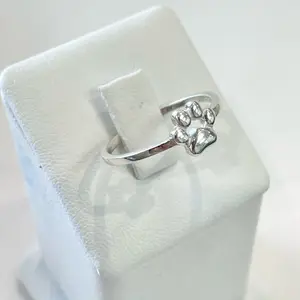Sterling Silver 925 Dog Paw Ring Animals Jewelry
