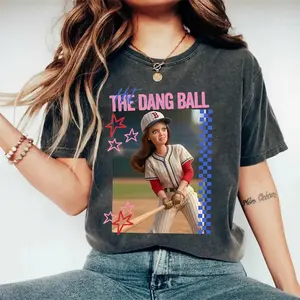 Comfort Colors Funny Hit the Dang Ball Baseball Mom Shirt, Game Day Softball Mom Tee, Distressed Doll Face Meme T-shirt