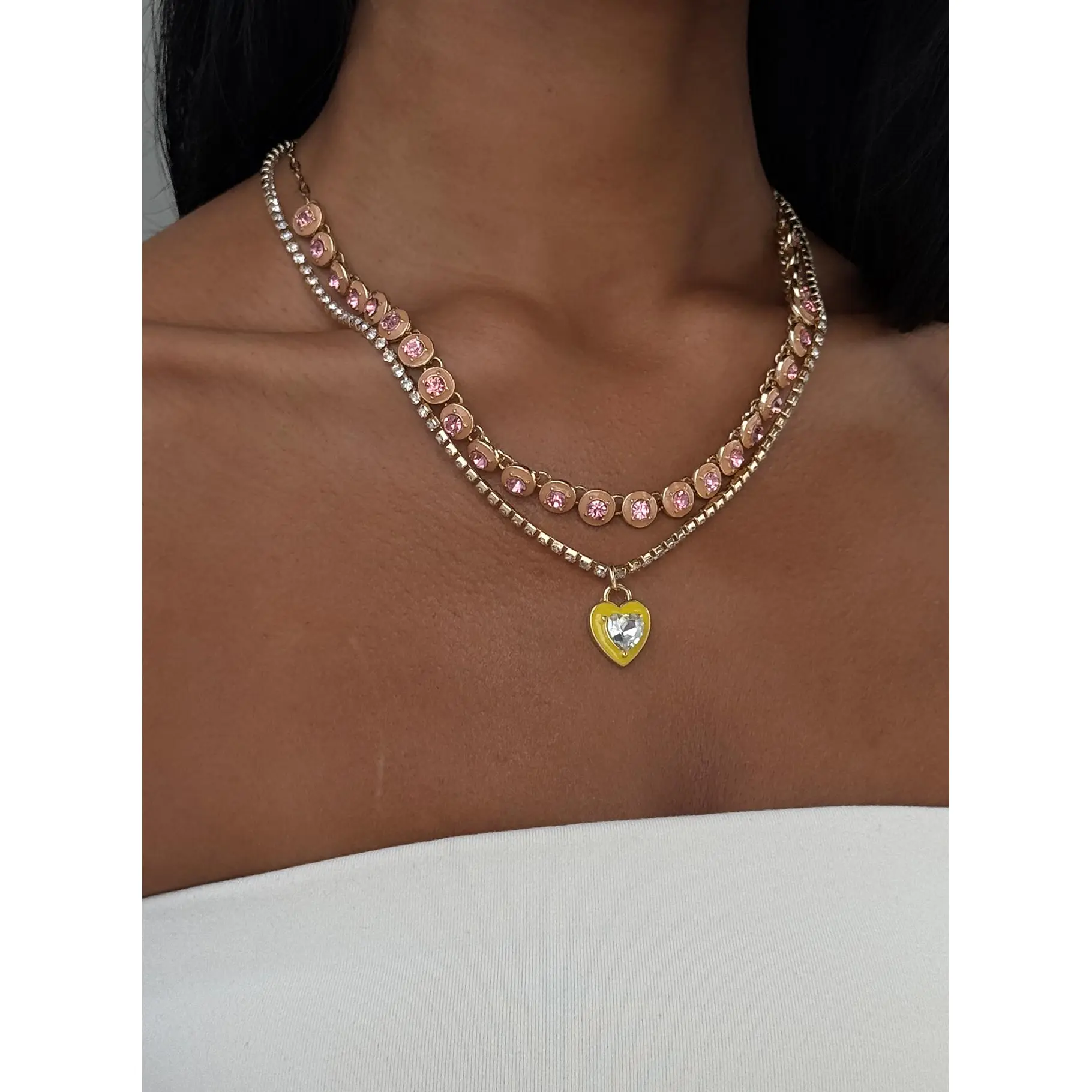 Cosetta Necklace Pack Gold / Pink