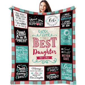 Daughter in Law Birthday Gifts, Daughter in Law Gifts from Mother in Law, Gift for Future Daughter-in-Law, Daughterinlaw Wedding Gift Ideas, Best Gifts for Daughter in-Law Throw Blanket 60"X 50"