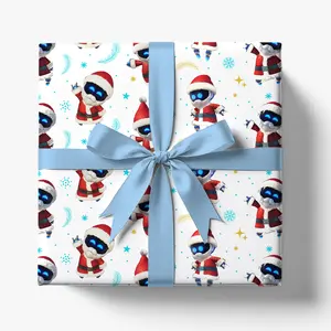 Astro Bots Holiday Heroes Wrapping Paper, Cute Christmas Gift Wrap, Gift for Boys