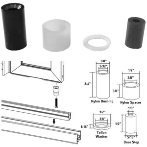Gordon Glass® Nylon Bushing Kit and Door Stop for Framed Pivot Shower Doors