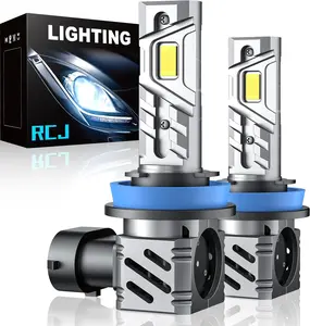 Rimthin RCJ H11/H8/H9 fog light bulbs, 1:1 size, 35000LM brightness, 6000K cool white, 13000RPM fan, plug and play, pack of 2
