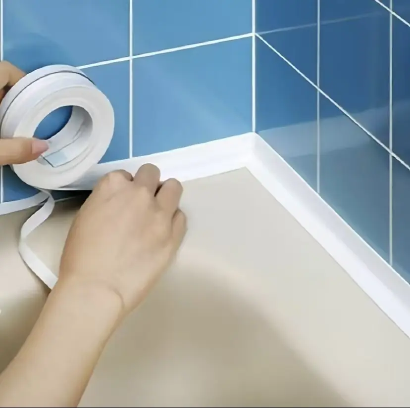 White Waterproof Seal Strip Sealing Tape, 3.2m Length Sticky Seal Strip for Bathroom & Kitchen Sink Edges, Easy Application, Durable Self-Adhesive Option for DIY Projects (3.2m)