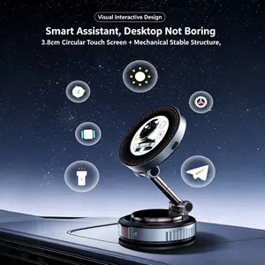 Vacuum Magnetic Car Phone Holder with Display Screen, Bluetooth Photo Slideshow, Desktop Digital Photo Frame