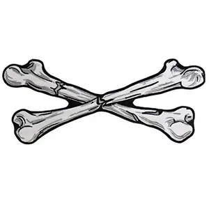 Broken Cross Bones, Iron-On/Sew-On, Heat Sealed Backing Rayon XL Patch - 9" x 4"