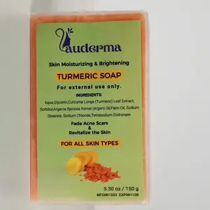 Lauderma Turmeric Face Soap for All Skin Types - Moisturizing & Brightening with Anti-Inflammatory Properties to Fade Acne Scars & Revitalize Skin - Facial