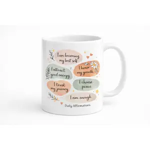 Daily Affirmations Mug – Mindfulness & Self-Love Coffee Cup