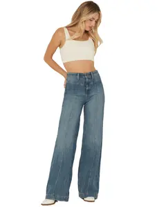 Ariat Women's Sloane Medium Wash Ultra High Rise Wide Leg Denim Jeans - 10058911