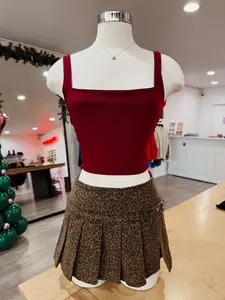 Riot Pleated Leopard Skort