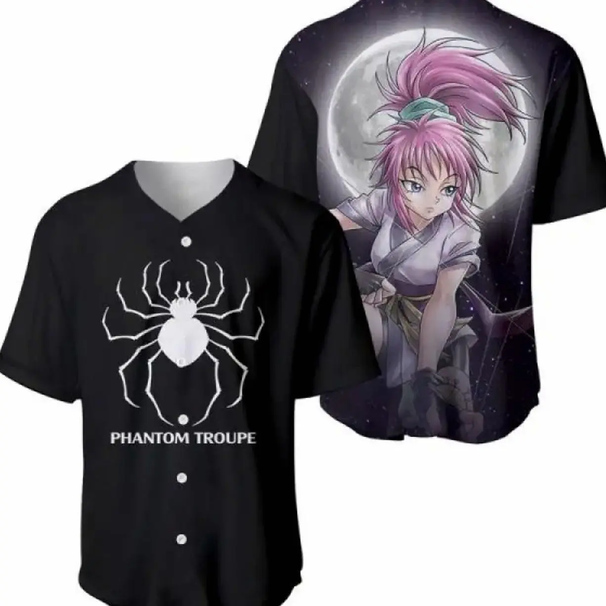 Machi Komacine Anime Baseball Jersey Unisex Short Sleeve Loose Fit High-Quality Polyester Machine Washable Anime Movie Style