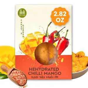 Cansy's Garden Soft Dried Chili Mango – Spicy & Sweet Tropical Snack with Salt & Chili – Vegan, Gluten-Free, Sealed Pouch inside Giftable Box, On the Go snack pack – 2.82 oz
