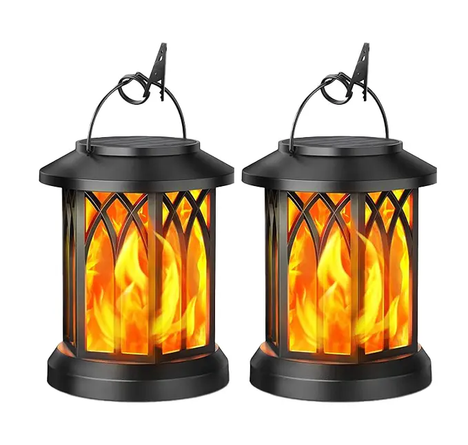 Gen2 Solar Lanterns Outdoor Lights with Ultra-Real Flame, 2 Charging (USB/Solar) & 4 Modes - Upgraded to 2026 New Model, Waterproof Decorative Hanging/Table Lights for Pathway Yard Patio Garden Decor, Gifts for Women, 2 Pack