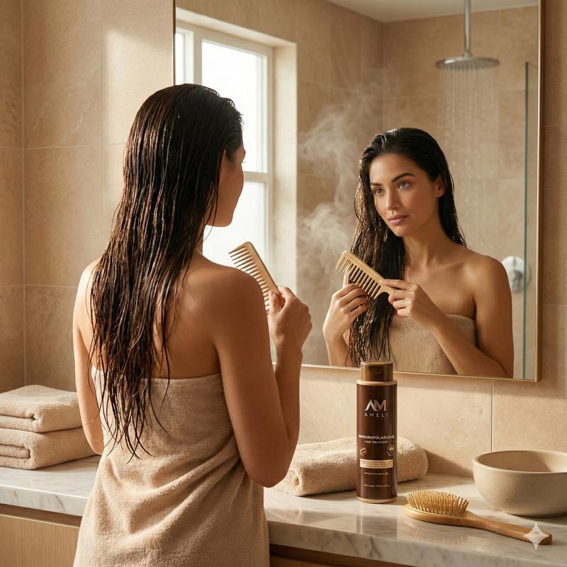 Ameli Nanorepolarizing Hair Treatment with Coenzyme Q10 Botanical Extracts & Hydrolyzed Proteins 16.9 fl oz