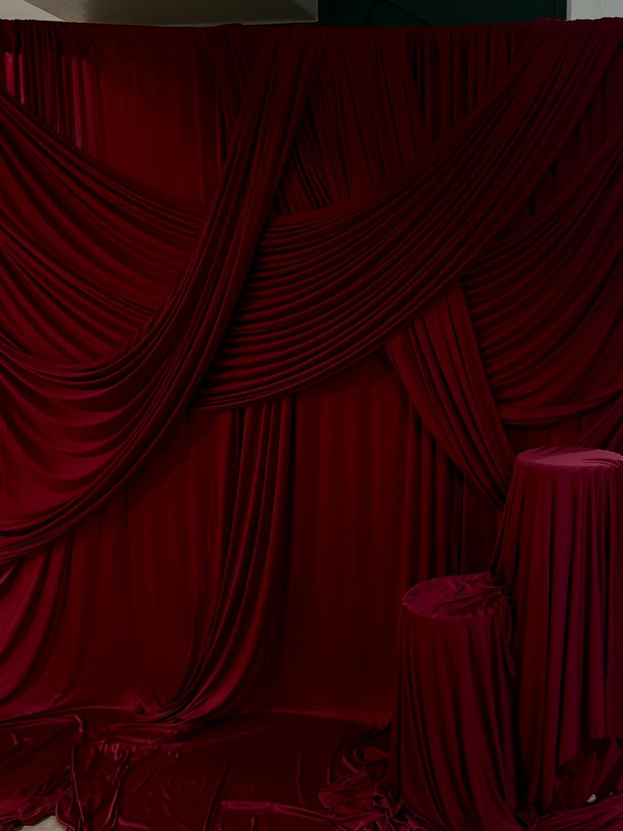 40x10ft Wrinkle-Free Hunter Green Backdrop Curtains, Vintage Fabric Drapes for Wedding Party, Birthday Bash Photo Background