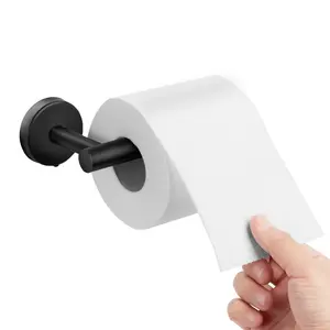 VEVOR Toilet Paper Holder, Fits Mega Rolls Size, Premium Stainless Steel Rustproof Material, Wall Mounted with Screws, Toilet Roll Tissue Holder for Bathroom, Washroom, Kitchen, Matte Black