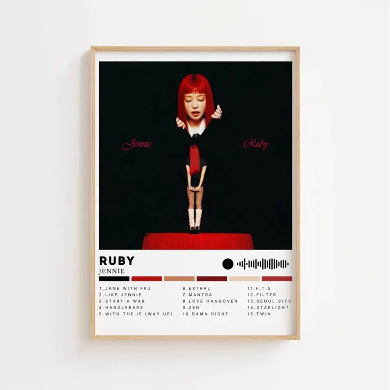 Jenniêe Ruby Album Playlist Code Kpop Gift Blinks Jennie Ruby Wall Art Birthday Album Poster Digital Print Album Covers