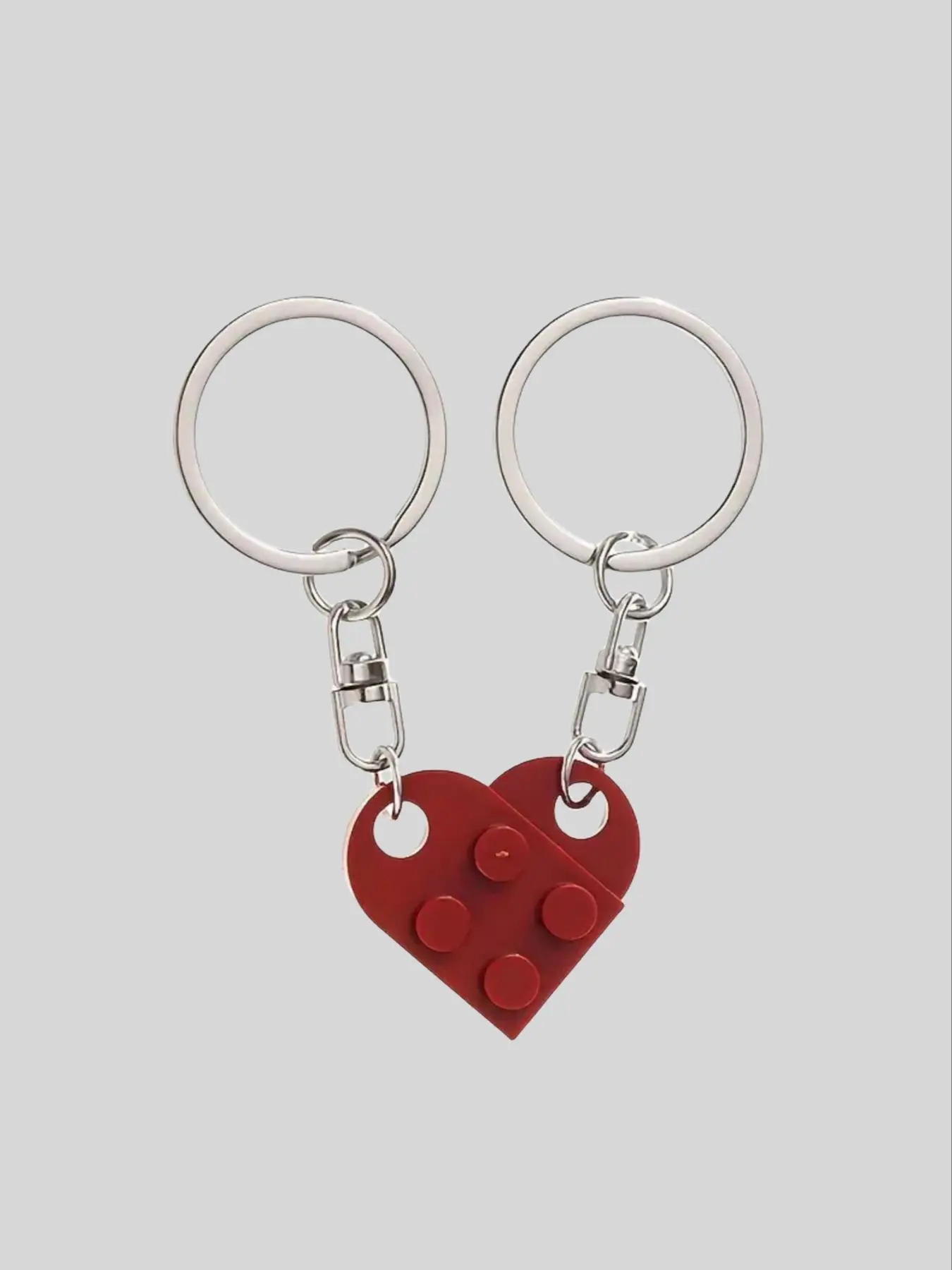 Cute Heart Design Keychain, Geometric Decor Keychain for Men & Women, Gift for Birthday Party, Keychain Kawaii, Trendy Cute Keychain, Heart Keychains, Key Rings