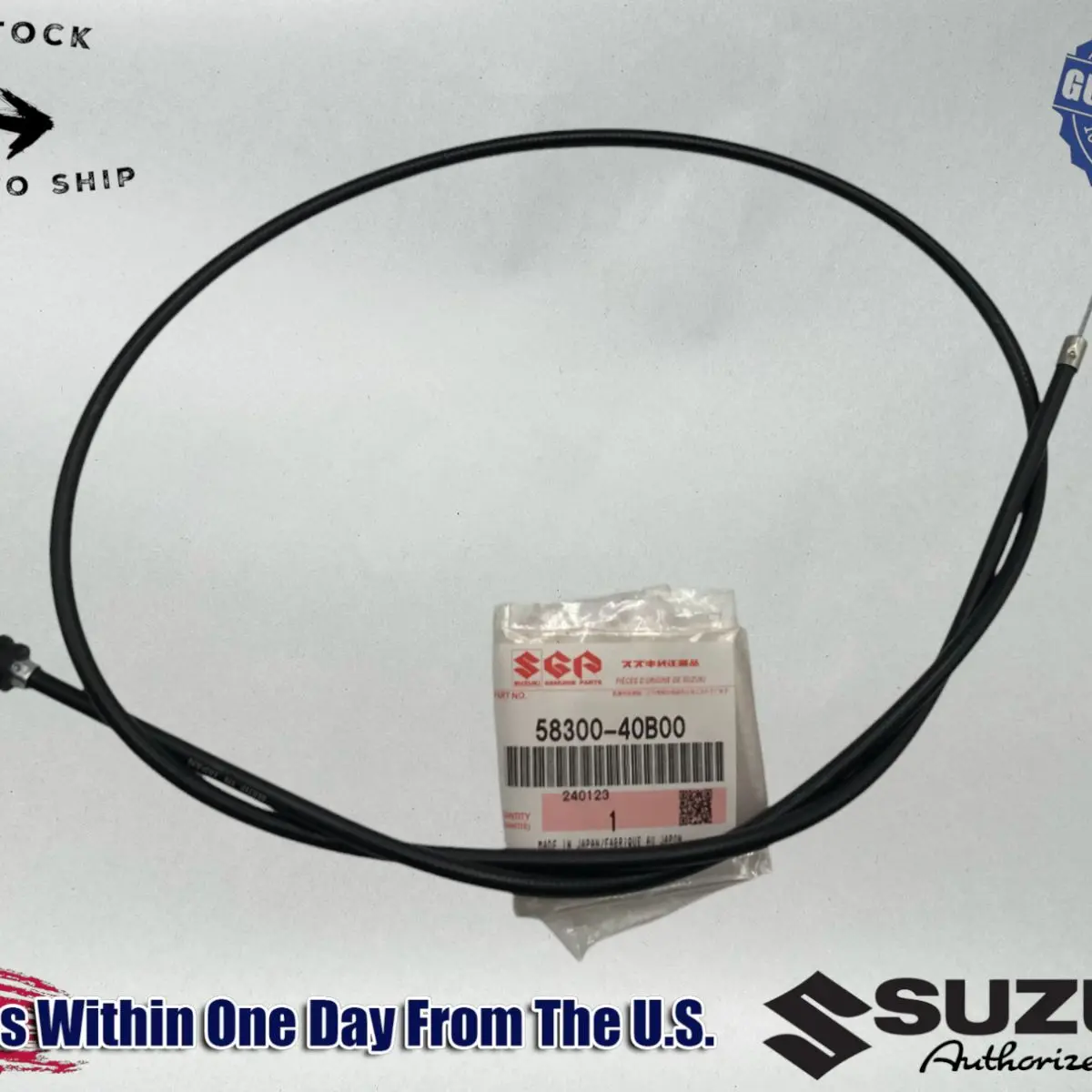 Suzuki Genuine OEM 1987-06 QUADSPORT LT 80 LT80 THROTTLE CABLE ASSY 58300-40B00