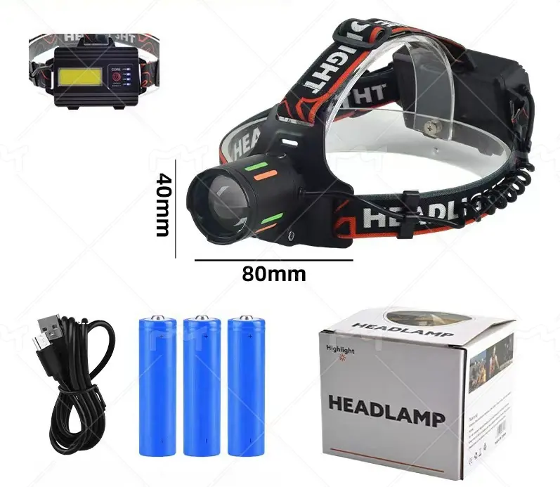 Rechargeable Headlamp 2-Pack, 100000 Lumens Super Bright LED, 90° Adjustable Head for Adults with 5 Modes, IPX6 Waterproof, Lighter Design for Camping & Running