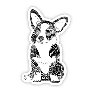 Corgi Dog 4-inch Vinyl Sticker, Pet Stickers