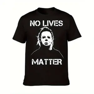 Halloween Michael Myers Men's T-Shirt with Statement Life Doesnt Matter in Multiple Sizes and Colors