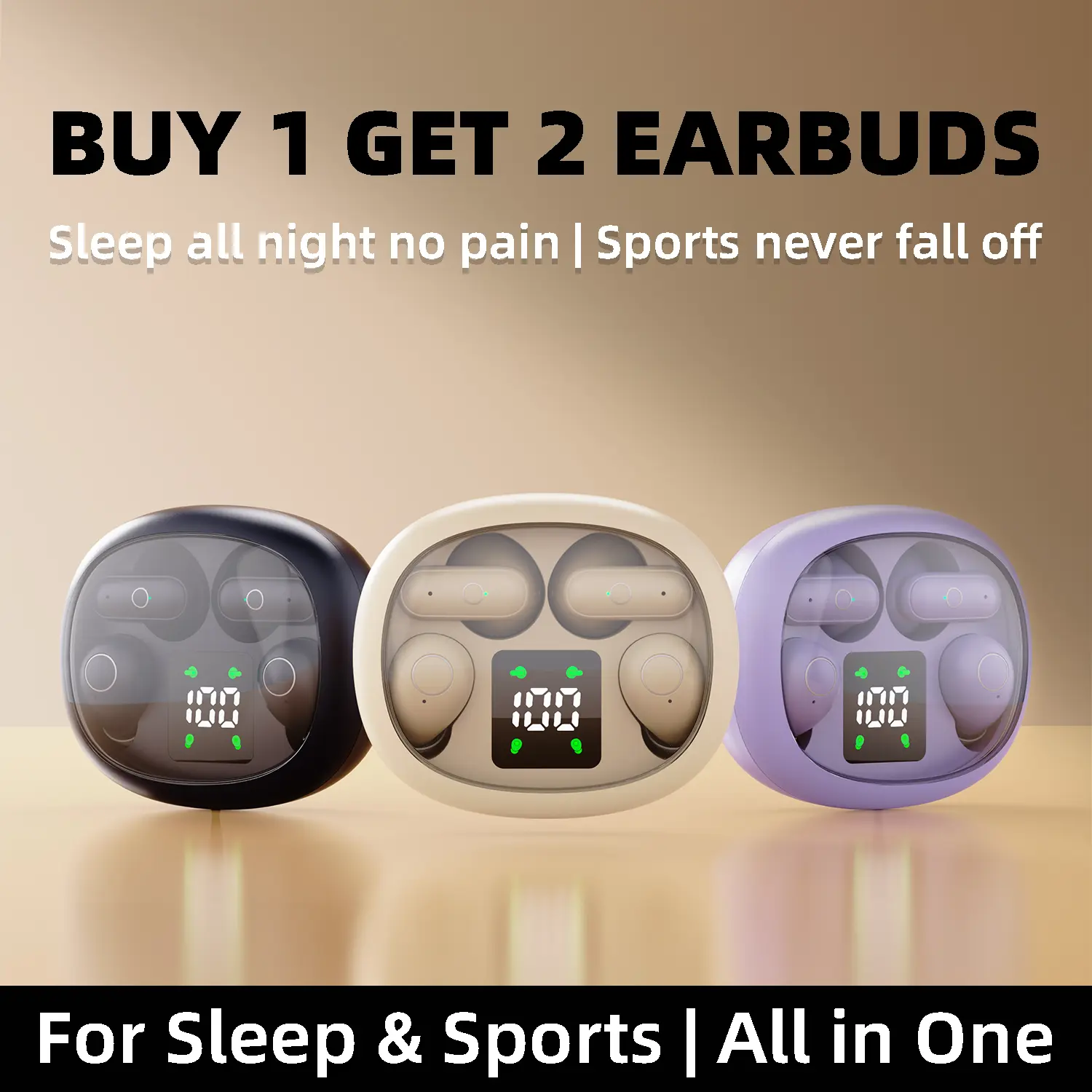 Ultra Mini Invisible Sleep Earbuds (1 Case, 2 Pairs) - 2-in-1 Day & Night Dual Wear, Soft Skin-Friendly Silicone, Long-Wear No Ear Pain, Efficient Snoring Noise Blocking, Lightweight Headphones for Bedroom Rest