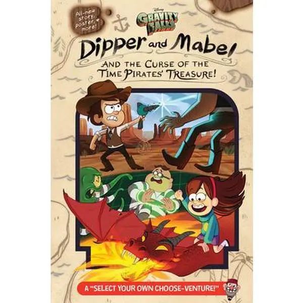 Gravity Falls: Dipper and Mabel and the Curse of the Time Pirates' Treasure! A Select Your Own Choose-Venture - Jeffrey Rowe, English Hard Cover Book (1.4 lbs, 8.3" h x 5.6" l x 1" w) for Fans of Gravity Falls