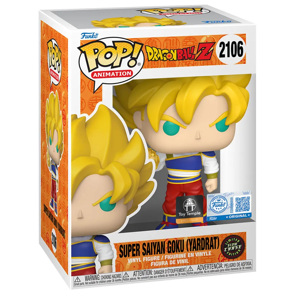 Funko Pop! Dragon Ball Z - Super Saiyan Goku (Yardrat) (Chase) #2106 (Toy Temple) Exclusive (Sticker may vary) Collectible Pop Vinyl Figure