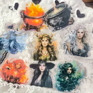 240 Fantasy Magic Book series stickers, transparent PET material, suitable for water bottles, phone cases, diaries, handcrafted - diverse fantasy design animal and witch stickers Smartphone Cellphone Casing Screen Protector Cover Protection