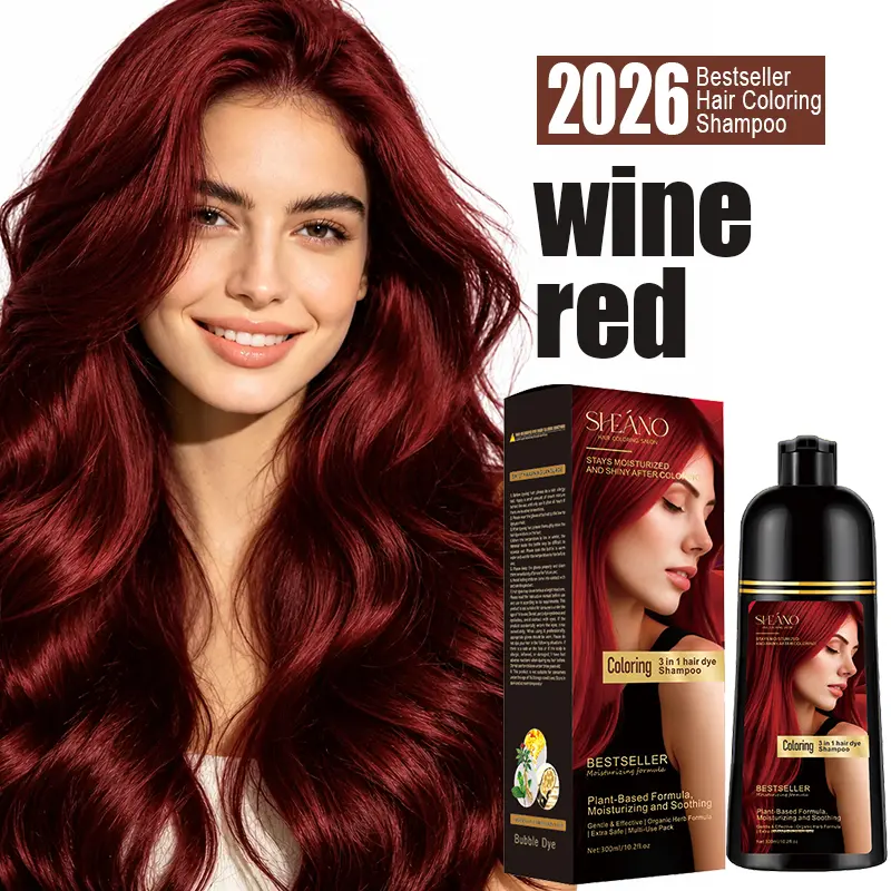 Stunning Long-Lasting Red Hair With Just A Shampoo Wash｜SHEANO 3 in 1 Hair Dye Shampoo, Soothing Formula，Get Rich Red Tone Without Harsh Chemicals For All Hair Types，No Mess, No Fuss，