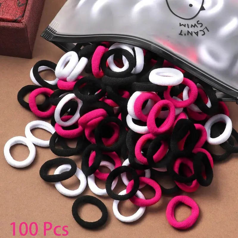 Solid Color Hair Ties, High Stretch Hair Ties, Hair Accessories for Women & Girls, Minimalist Headwear Suitable for Thick Hair, Scrunchie, Scrunchies