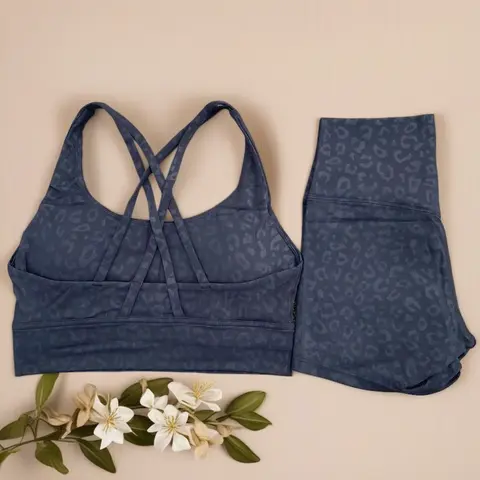 Yoga Clothes Set 2 Piece Gym Shorts Yoga Shorts tracksuit set athletic tracksuit Set Women Back Bra Waist Shorts Fitness Suit Running Workout Tracksuit Fathersdaygift Gray Seamless Waisted