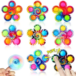 Top Pop Fidget Toy Gyroscope, Fidget Gadget, Stress Relief Anxiety Reducer, Stress Relieving Accessory, Colorful Rotating Finger Spinner, Random Colors Available