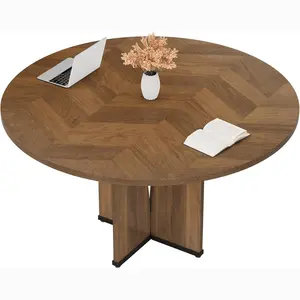 Tribesigns 39" Round Conference Table for 4, Multi-Purpose Office Table for Meetings