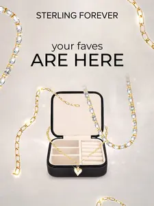 Sterling Forever Necklace Mystery Bundle & Jewelry Case - 3 Pcs. Necklaces & 1 Pc. Accessories Box