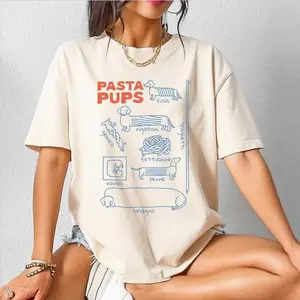 [Sale off up to 50%] Pasta Pups Shirt, Funny Dog Shirt, Dachshund Tee, Italian Mediterranean Graphic Tee, Foodie gift for wiener dog mom